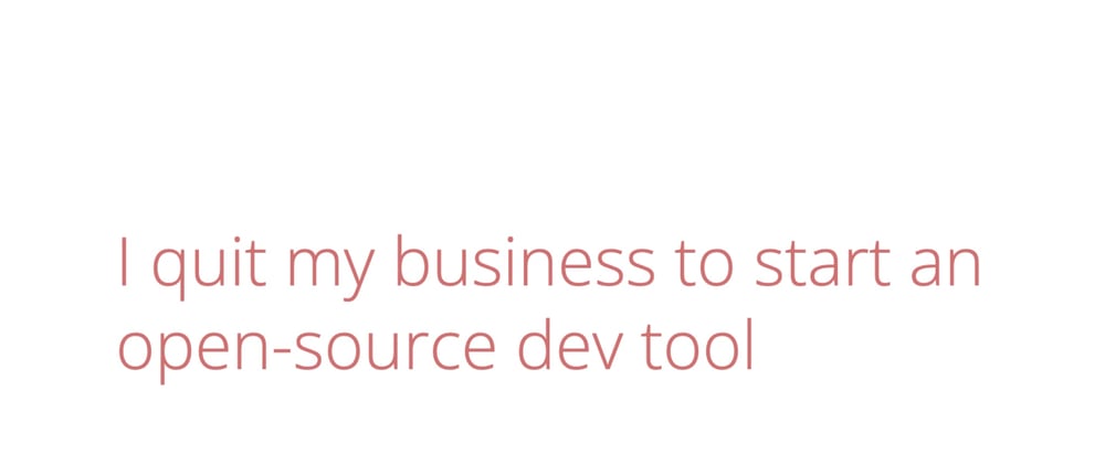 Cover image for I quit my business to start an open-source dev tool