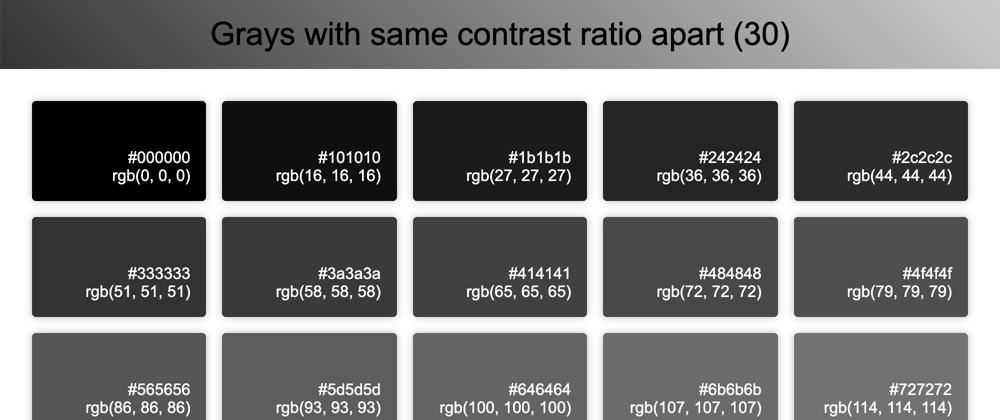 Cover image for Grayscale Color Palette with Equal Contrast Ratios