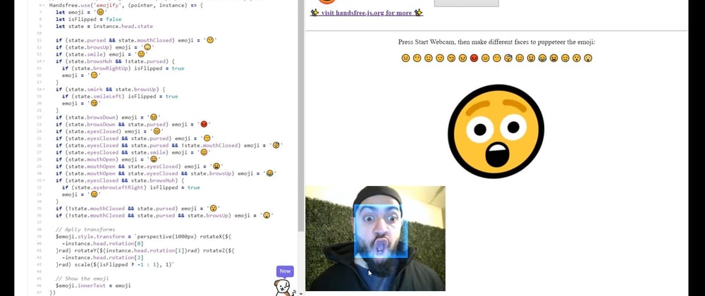 Cover image for Puppeteering Emojis with face morphs through Handsfree.js