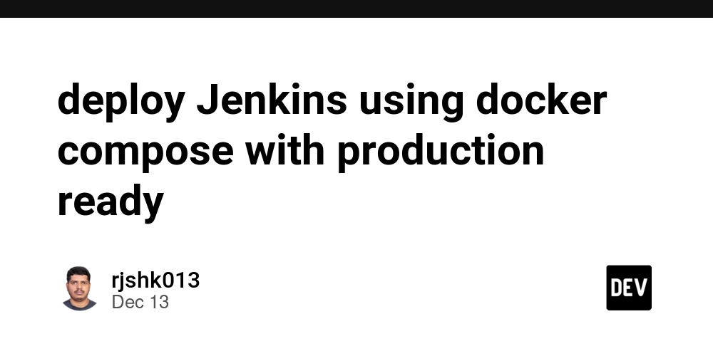 deploy Jenkins using docker compose with production ready