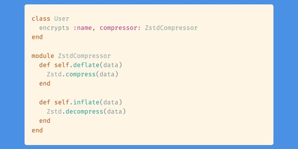 Ruby on Rails 8: Custom Compression for Encrypted Data