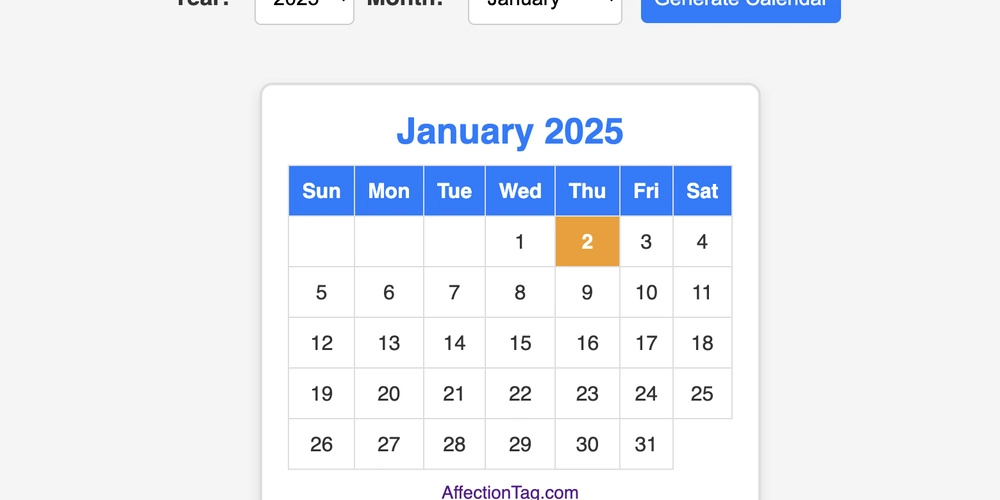 Hands-On Guide: Building a Calendar Generator with HTML, CSS, and JavaScript for Beginners