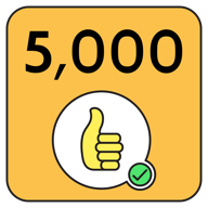 5,000 Thumbs Up Milestone badge