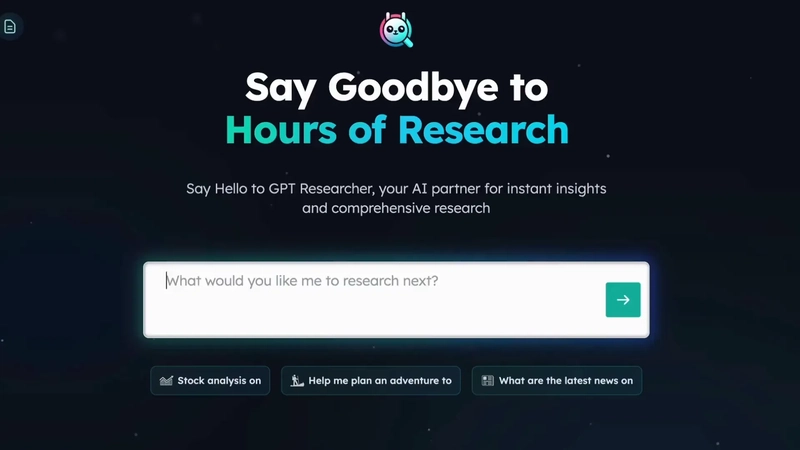 Dashboard web của GPT Researcher