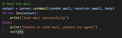 simple script to send emails in python - sendmail<br>
function