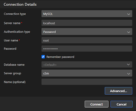 Create a new connection in Azure Data Studio