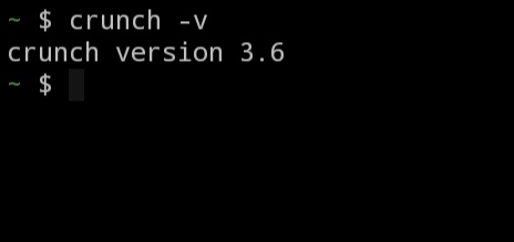 version of Crunch displayed on Termux screen