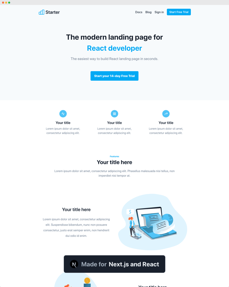 Landing Blue Modern Tailwind Theme