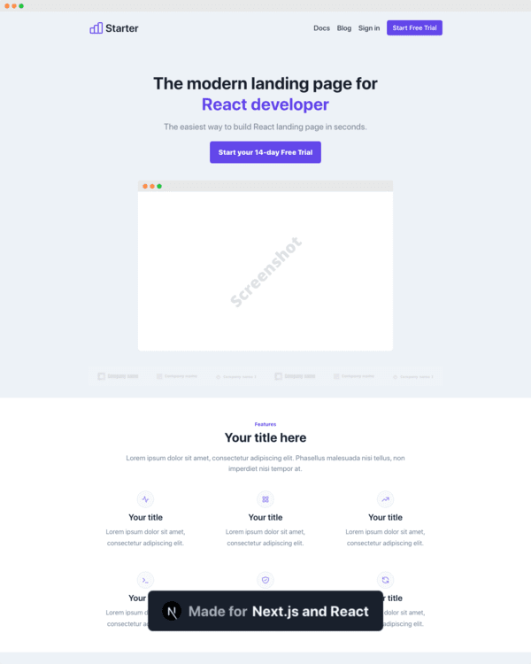 Purple Nextjs Website Theme