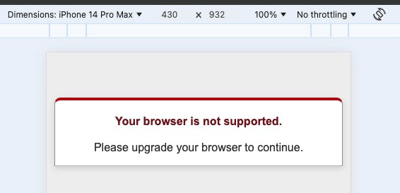 406 Not Acceptable. Your browser is not supported. Please upgrade your browser to continue.