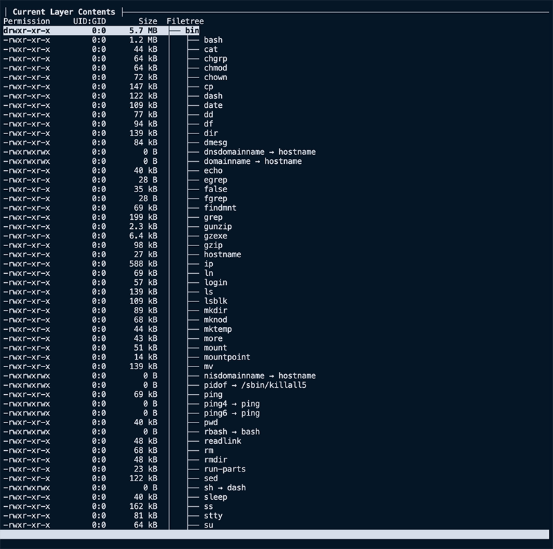 dive example UI right side