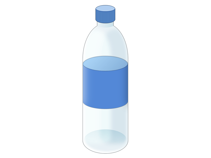 Cartoon of an empty bottle of water