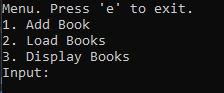 book manager menu