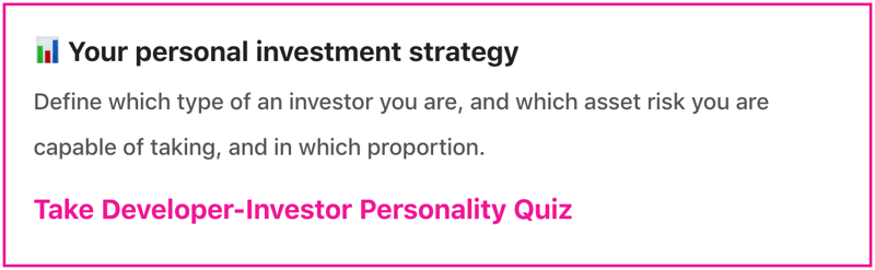 Your personal investment strategy