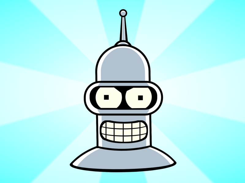 Cartoon depicting Bender from the TV show Futurama