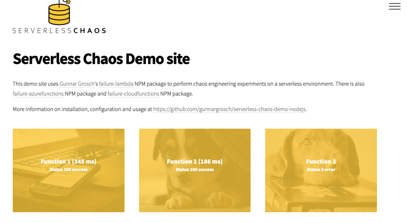 Serverless Chaos Sample By Gunnar Grosch