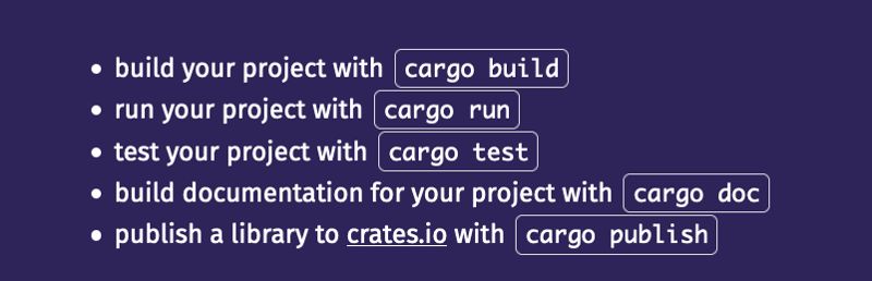 Image showing cargo commands