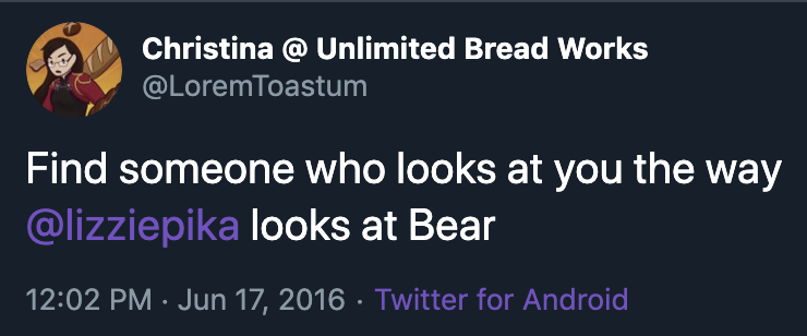 Tweet about Bear Douglas