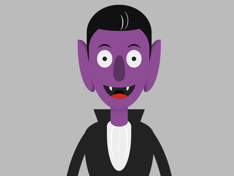 Cartoon of Dracula smiling