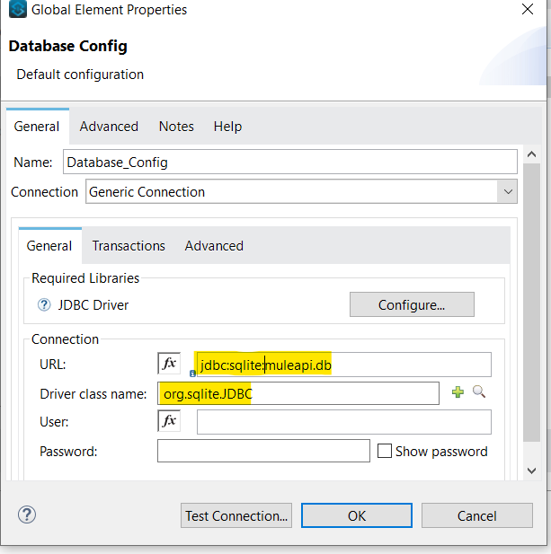 Generic Database Connection to SQLite