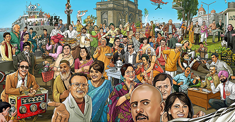 Painting depicting Indian TV Shows