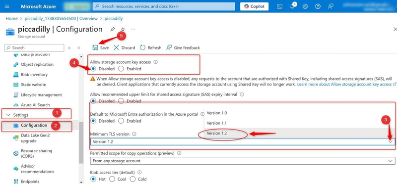 TLS Version & key access