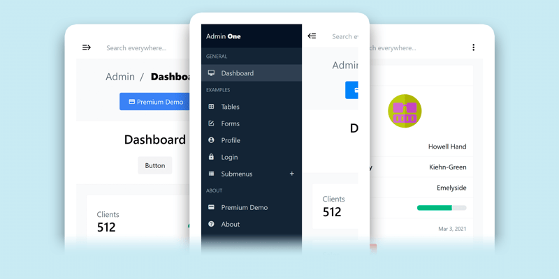 Free Vue 3 Tailwind admin dashboard