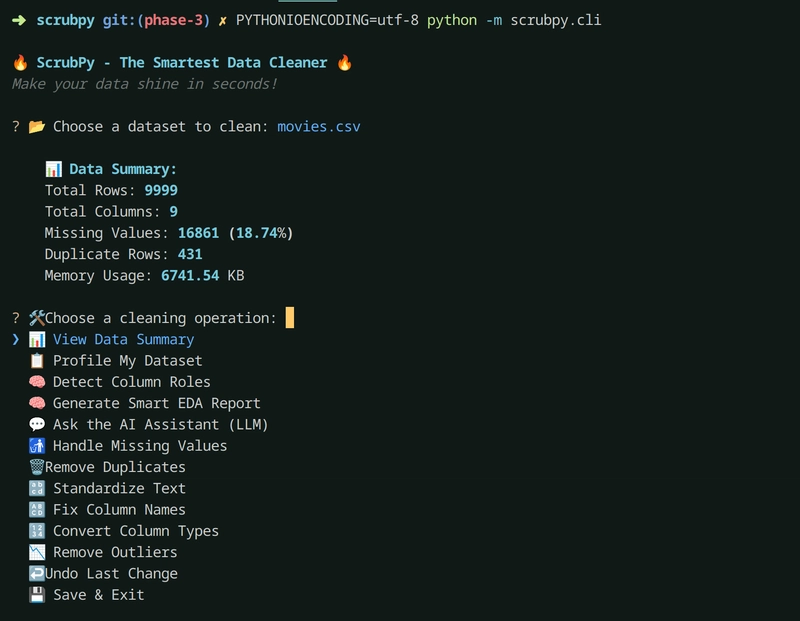 Introducing ScrubPy: Intelligent Data Cleaning Tool (with new LLM features in progress)
