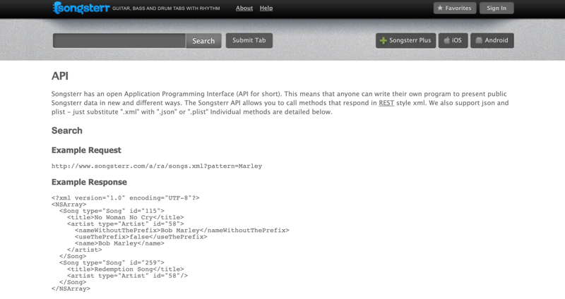 Songsterr API Doc