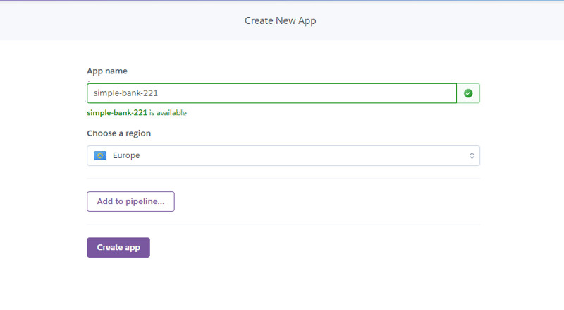 Heroku create new app