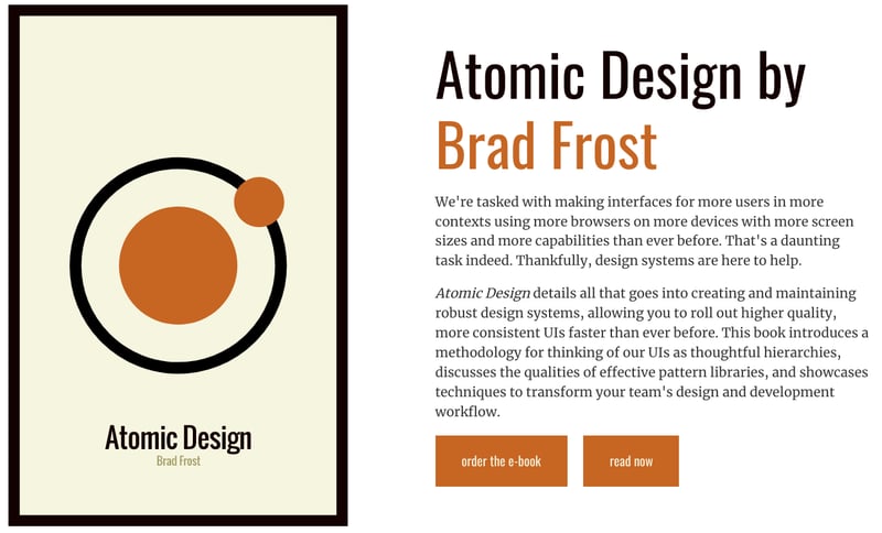 Screenshot of the Atomic Design website by Brad Frost