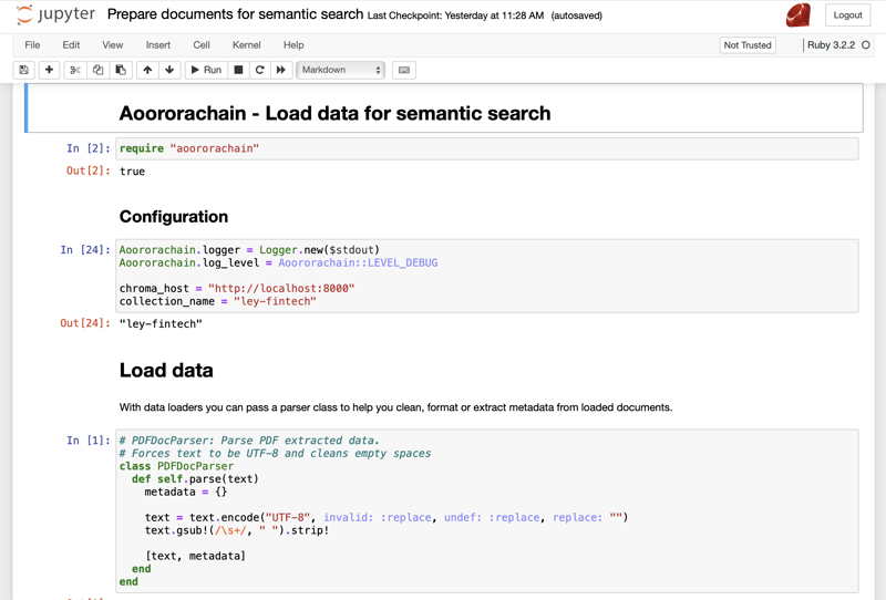 Jupyter notbook to load data.