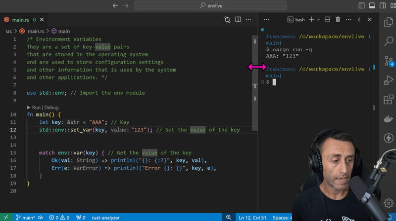 Environment variables in Rust