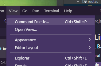 VSCode Command Palette