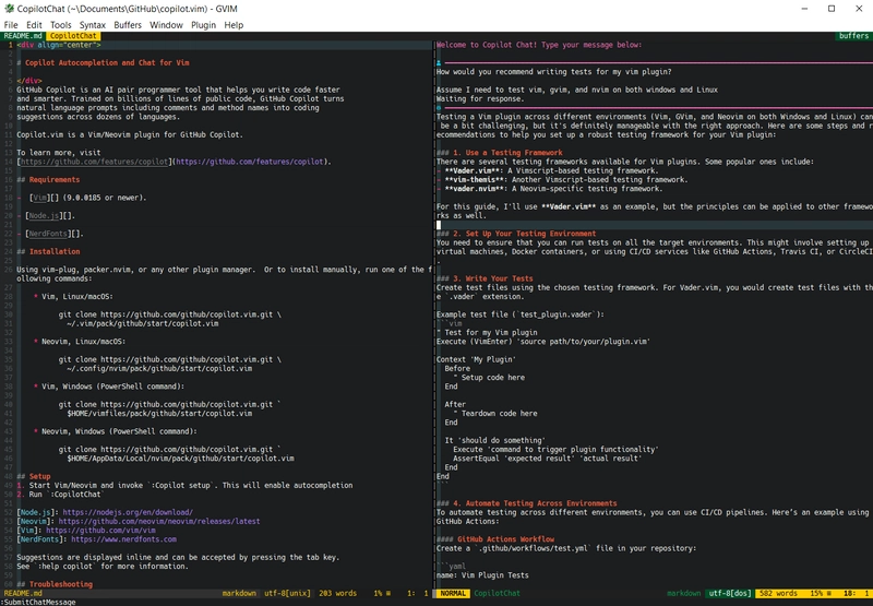Bringing GitHub Copilot Chat to Vim