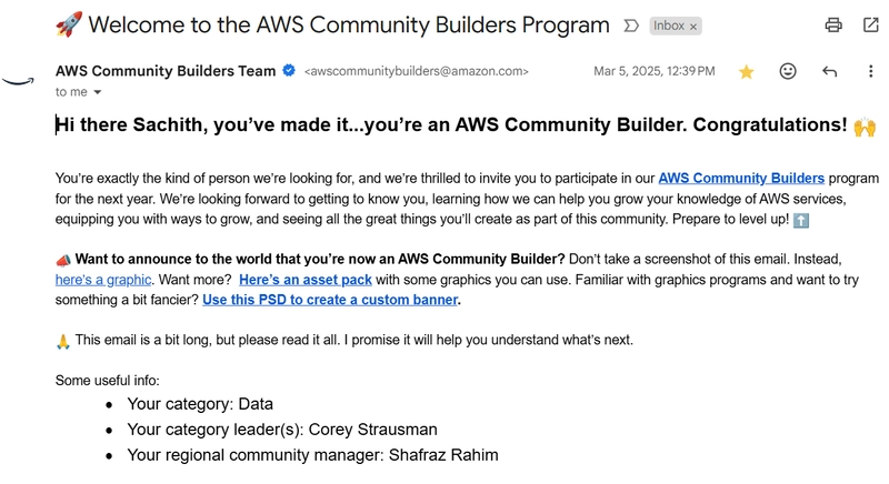 Badges, Blogs & Belonging: My 12-Month Sprint to AWS Community Builder 2025