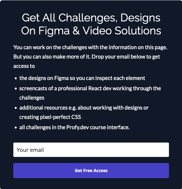 Signup for access to all challenges, designs & solutions