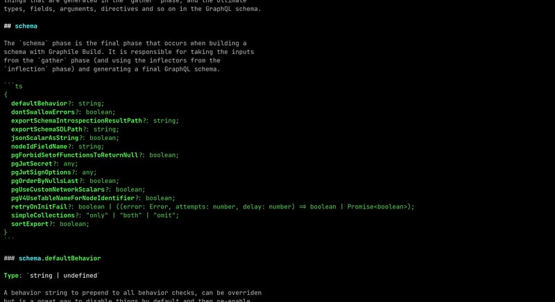 Screenshot excerpt from a terminal with black background, white text and highlights in bold white, blue and green.