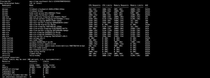 kubectl describe node