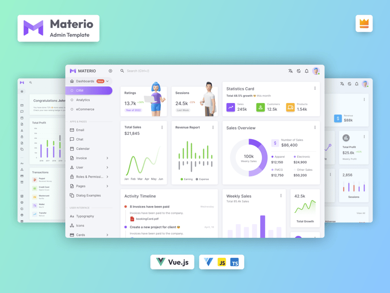 Materio – Vuetify Vuejs 3 Admin Template