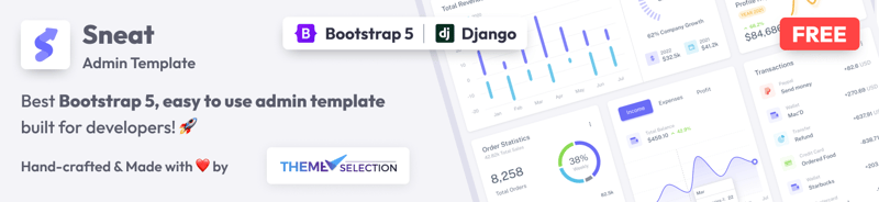 Sneat free django admin template