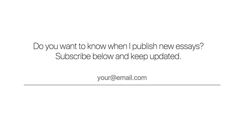 Subscribe to learn when I publish new essays on https://sergiodxa.com/subscribe/