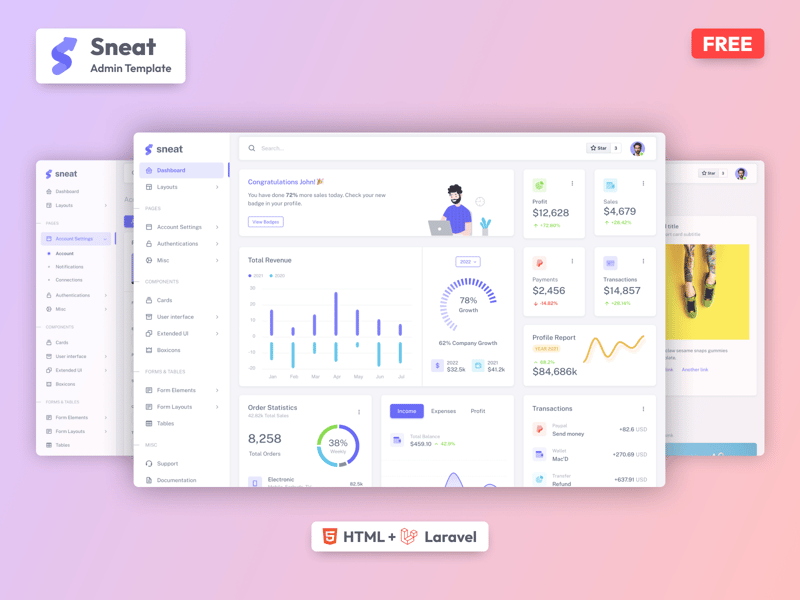 Free Laravel Admin Template