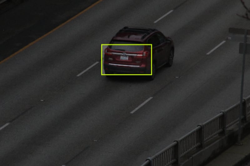 Sample labeling of cars on highway