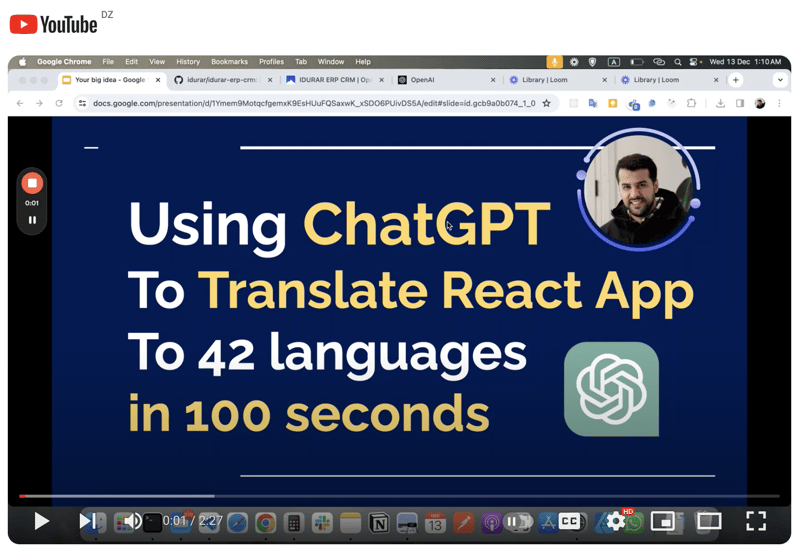 Utilizing Chat GPT to Translate a React Application into Over 40 Languages in Just 100 Seconds