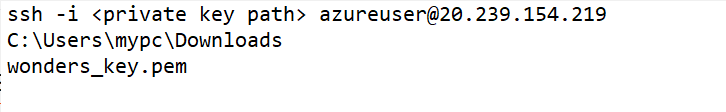 command to connect to VM