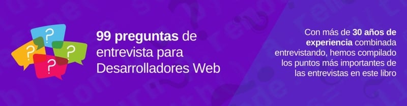 Obtén una copia del libro 99 preguntas de de entrevista para desarrolladores