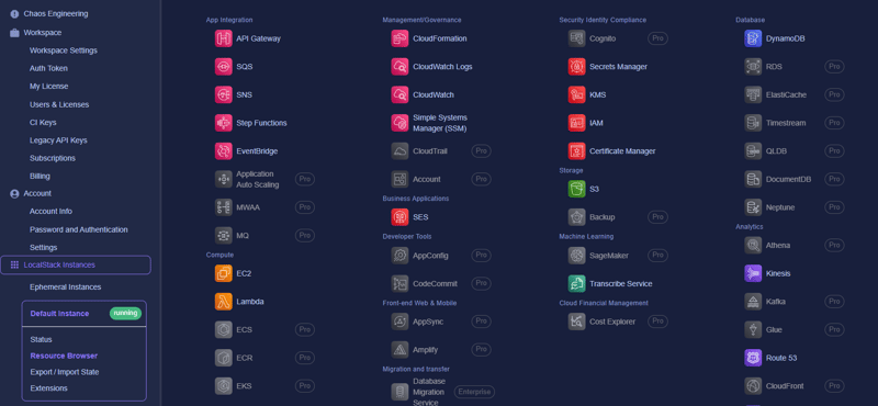 localstack'web ui