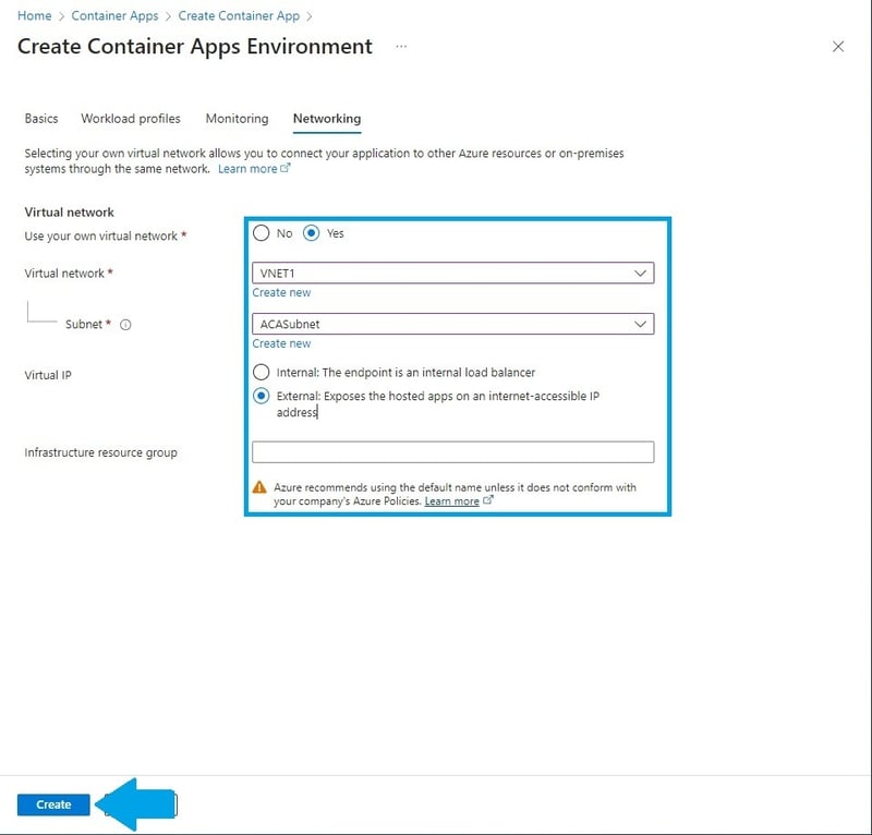 Configuring Container Apps Environment