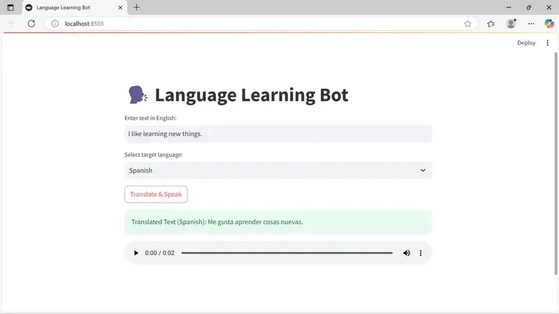 Language Learning Bot - Amazon Q Developer